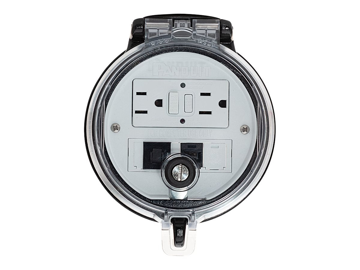 Panduit VeriSafe - Faceplate - CAT 5e - RJ-45, power GFCI DAP4BC-G3-5