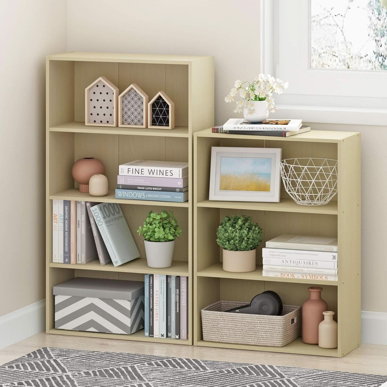 Pasir 3-Tier Open Shelf Bookcase Maple 22.7W X 9.7D X 31.5H