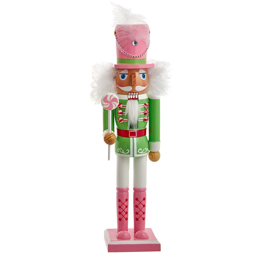 Pastel Soldier Nutcracker - 15 Inch - Green