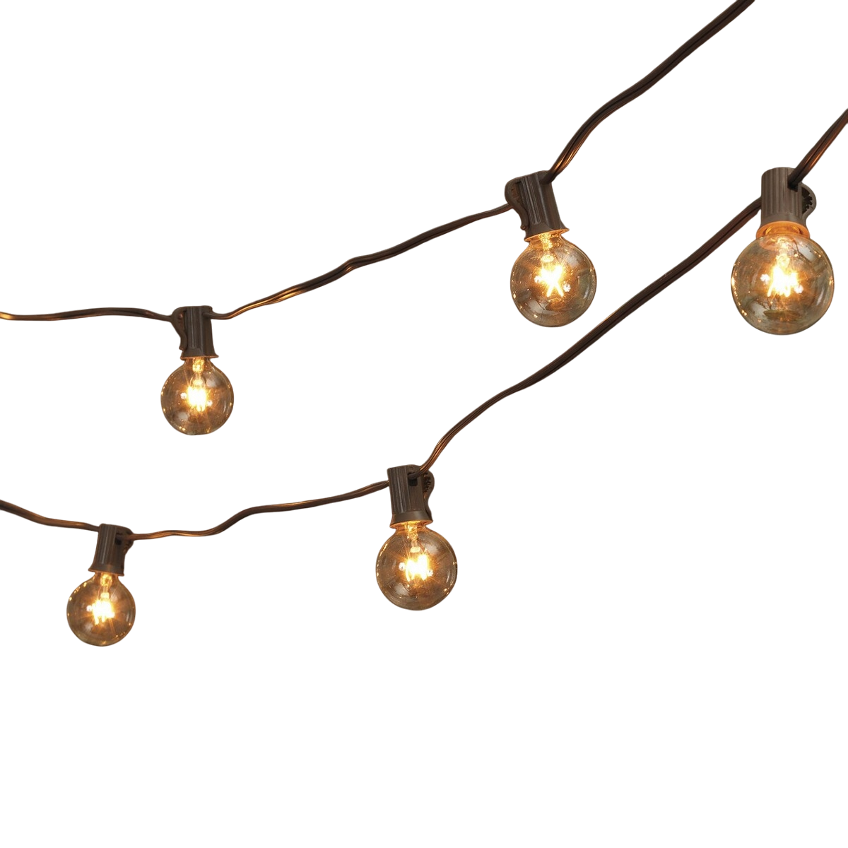 Patio Light Set - 20 G40 Bulbs on Brown Wire