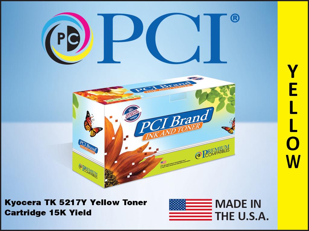 Pci Brand Compatible Kyocera Tk-8529Y 1T02Rmacso Yellow Toner Cartridge W/Waste