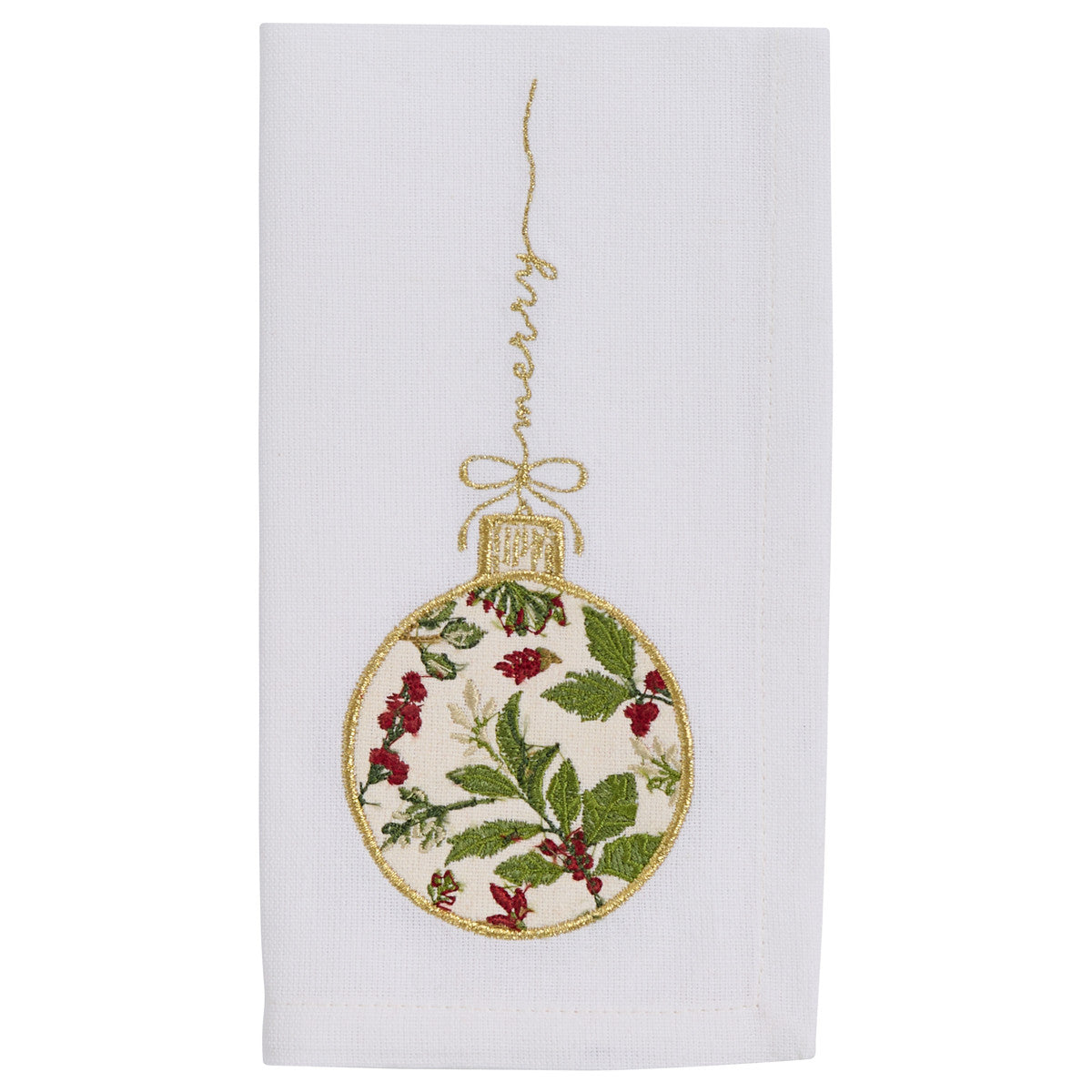 Peace and Merry Embroidered Napkin