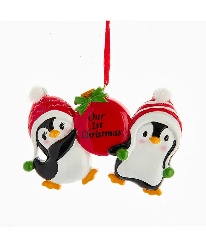 Penguin Couple "Our 1st Christmas" Ornament