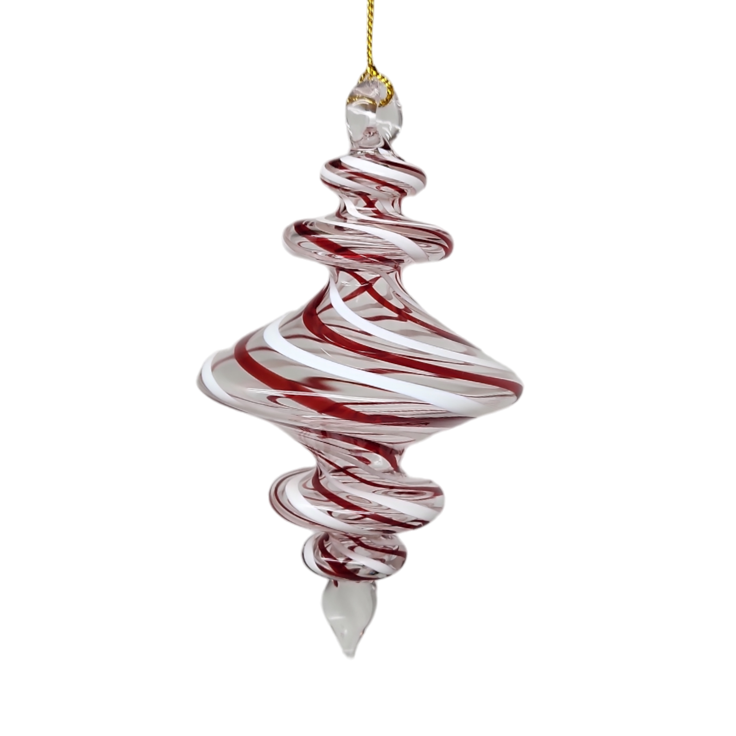 Peppermint Swirl Egyptian Glass Ornament