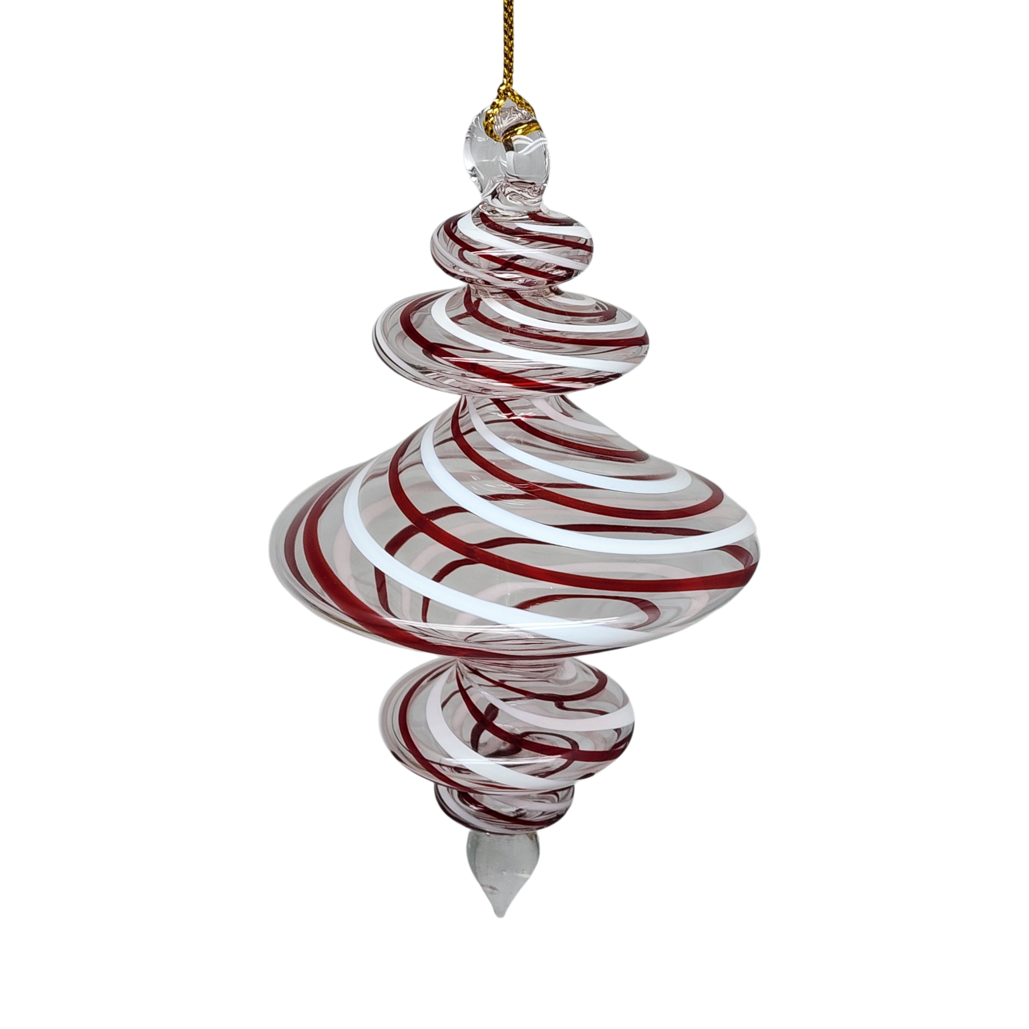 Peppermint Swirl Egyptian Glass Ornament