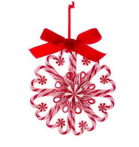 Peppermint Wreath Ornament - Candy Canes