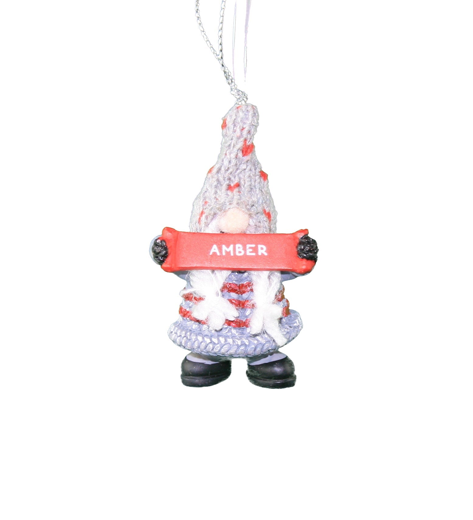 Personalized Gnome Ornament (Letters A-I) - Amber