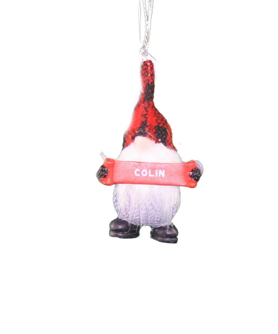 Personalized Gnome Ornament (Letters A-I) - Colin