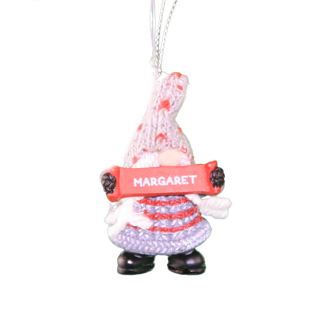 Personalized Gnome Ornament (Letters J-P) - Margaret