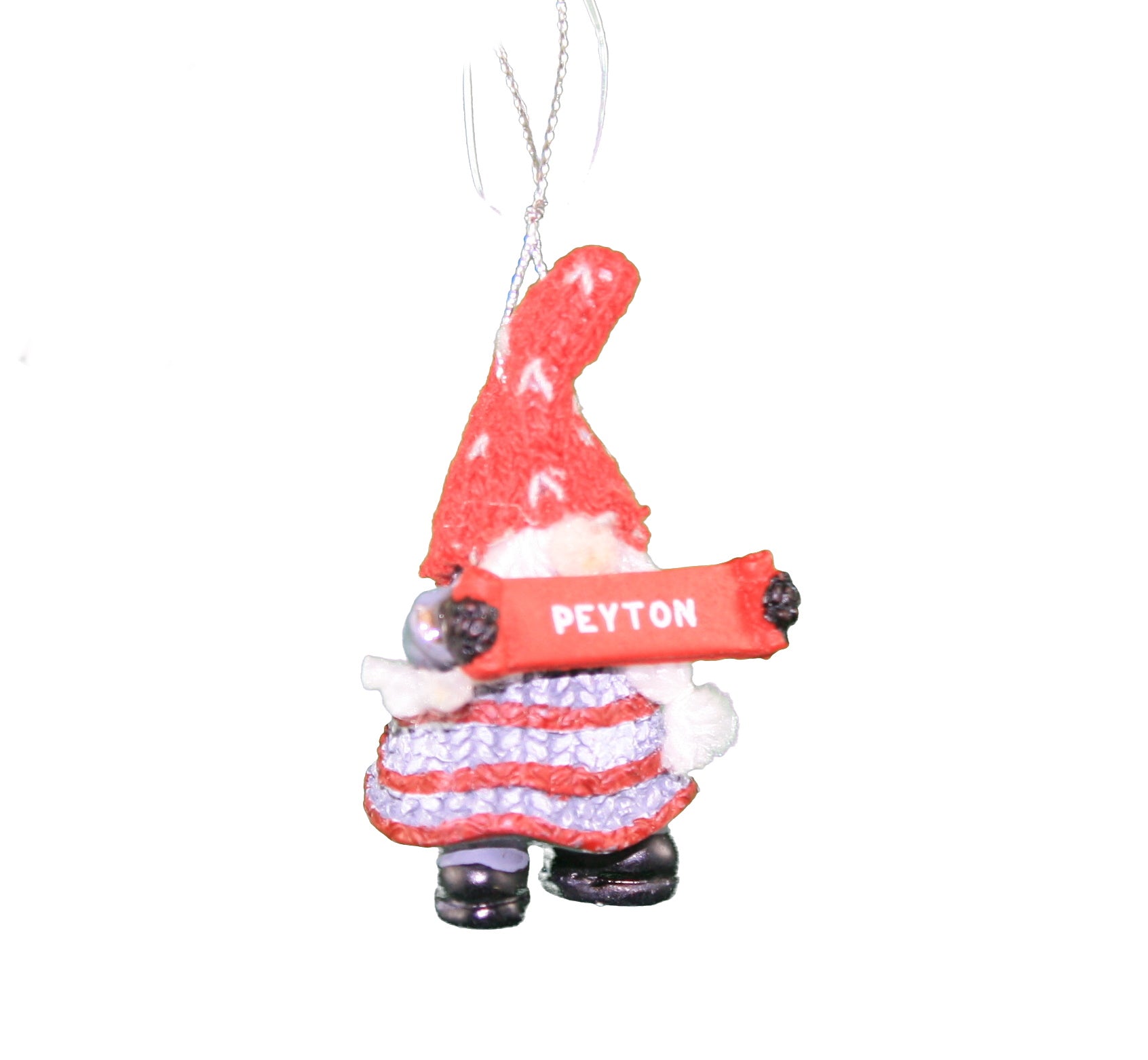 Personalized Gnome Ornament (Letters J-P) - Peyton
