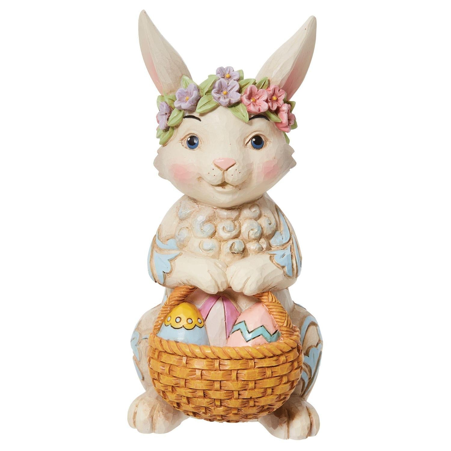 Pint Bunny with Floral Crown Figurine