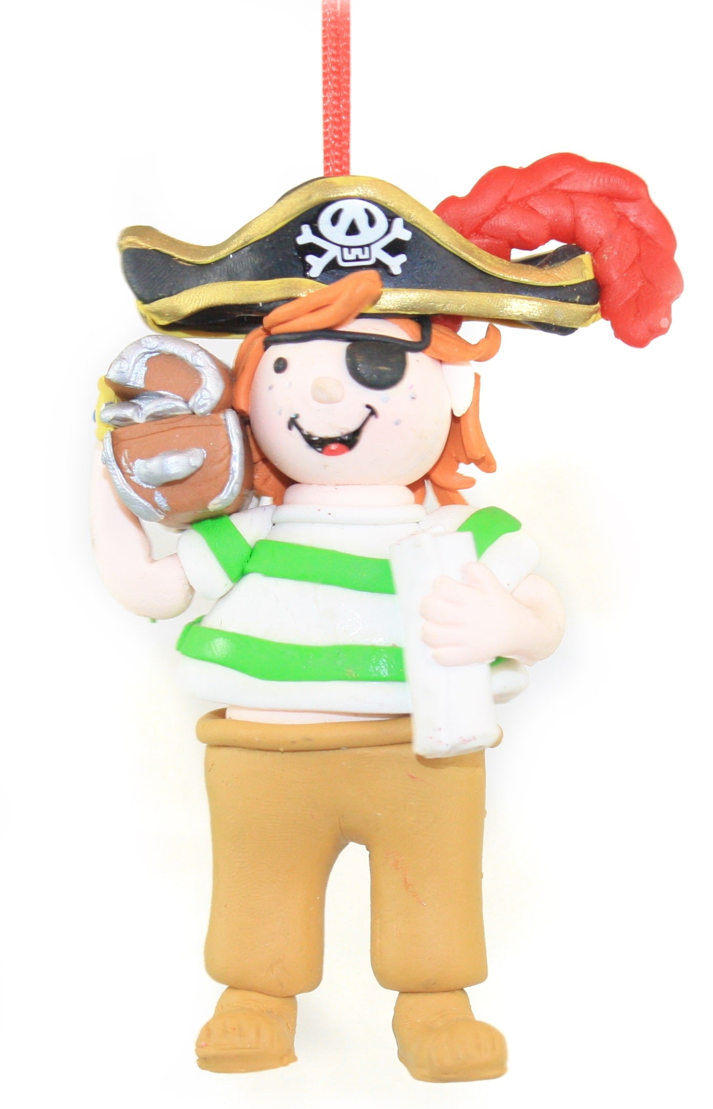 Pirate Kid Ornament - Green