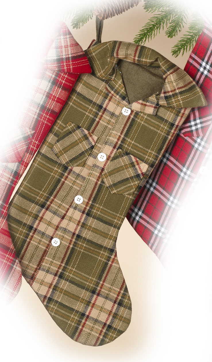 Plaid Lumberjack Shirt Stocking - Green