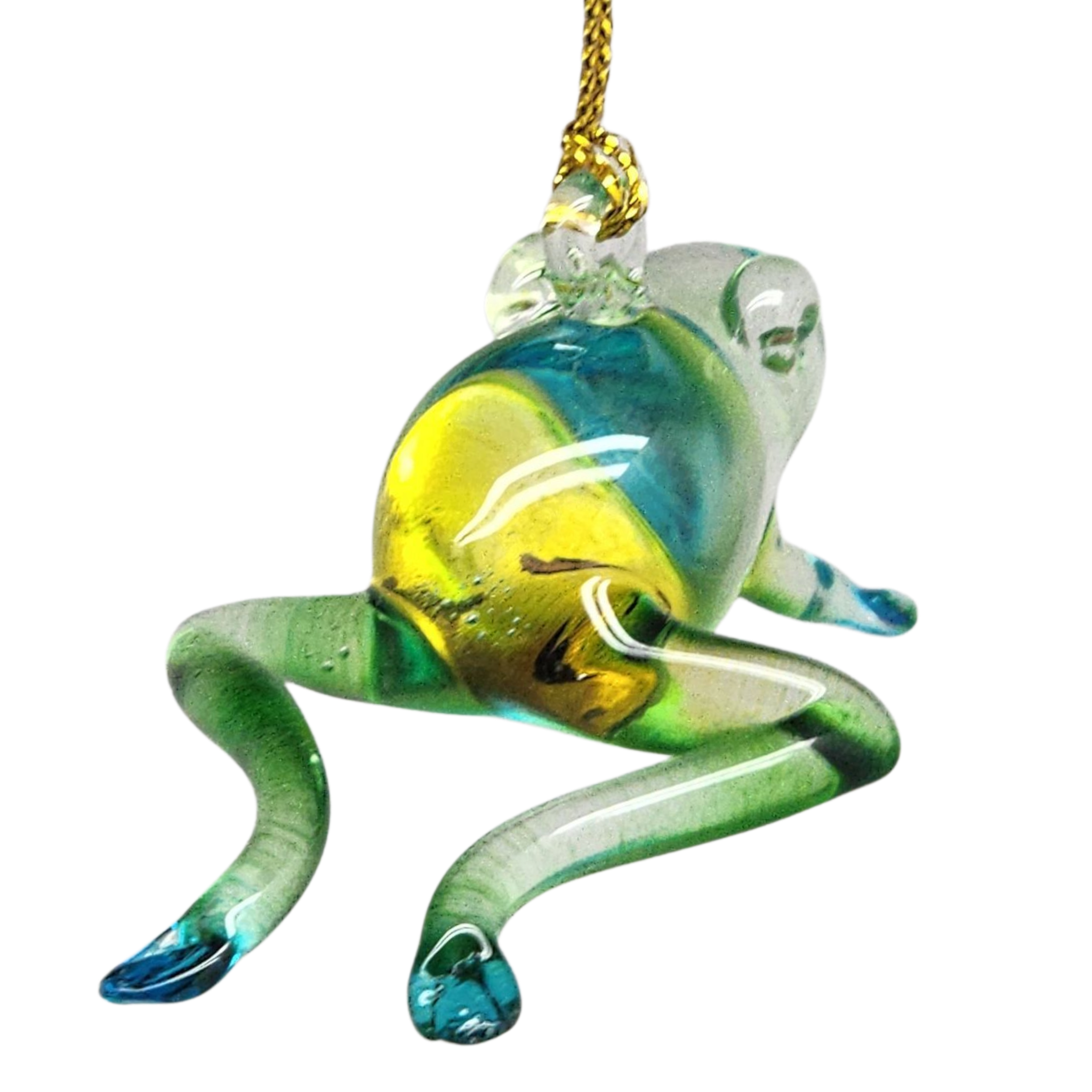 Playful Frog Glass Ornament