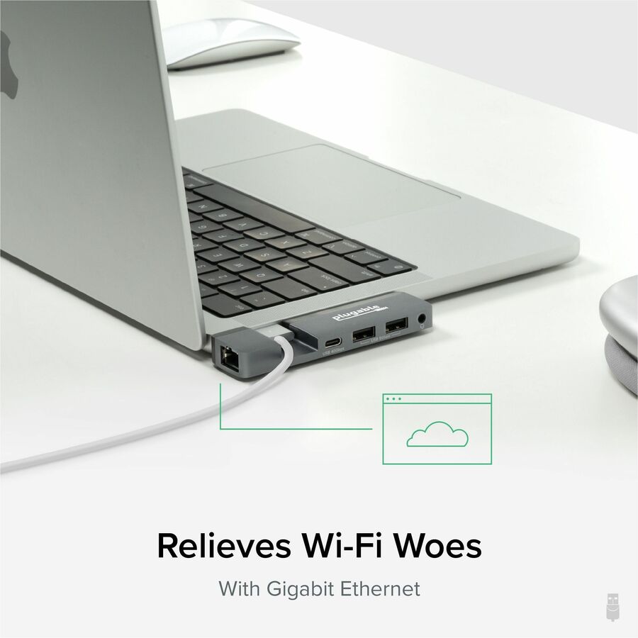 Plugable 5-in-1 USB C Hub Multiport Adapter for MacBook Pro 14/16 Inch and Macbook Air