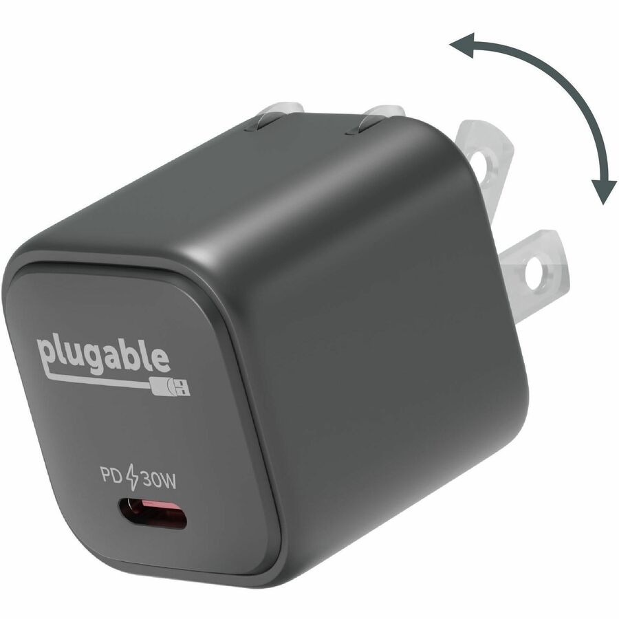 Plugable GaN USB C Charger Block, 30W Portable Charger PS-30C1B