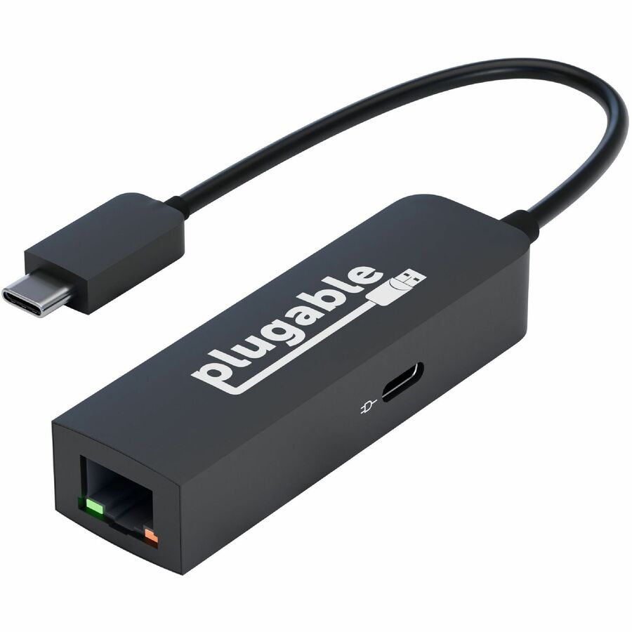 Plugable USB C to Ethernet Adapter 2.5Gb with 100W USB-C PD Charging, 2.5 Gigabit Type C USBC-E2500PD