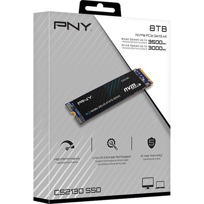 Pny Cs2130 M.2 2280 8Tb Pci-Express 3.0 X4, Nvme 1.3 3D Nand Internal Solid State Drive (Ssd) M280Cs2130-8Tb-Rb