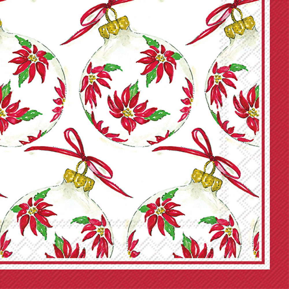Poinsettia Ornaments - Cocktail Napkin