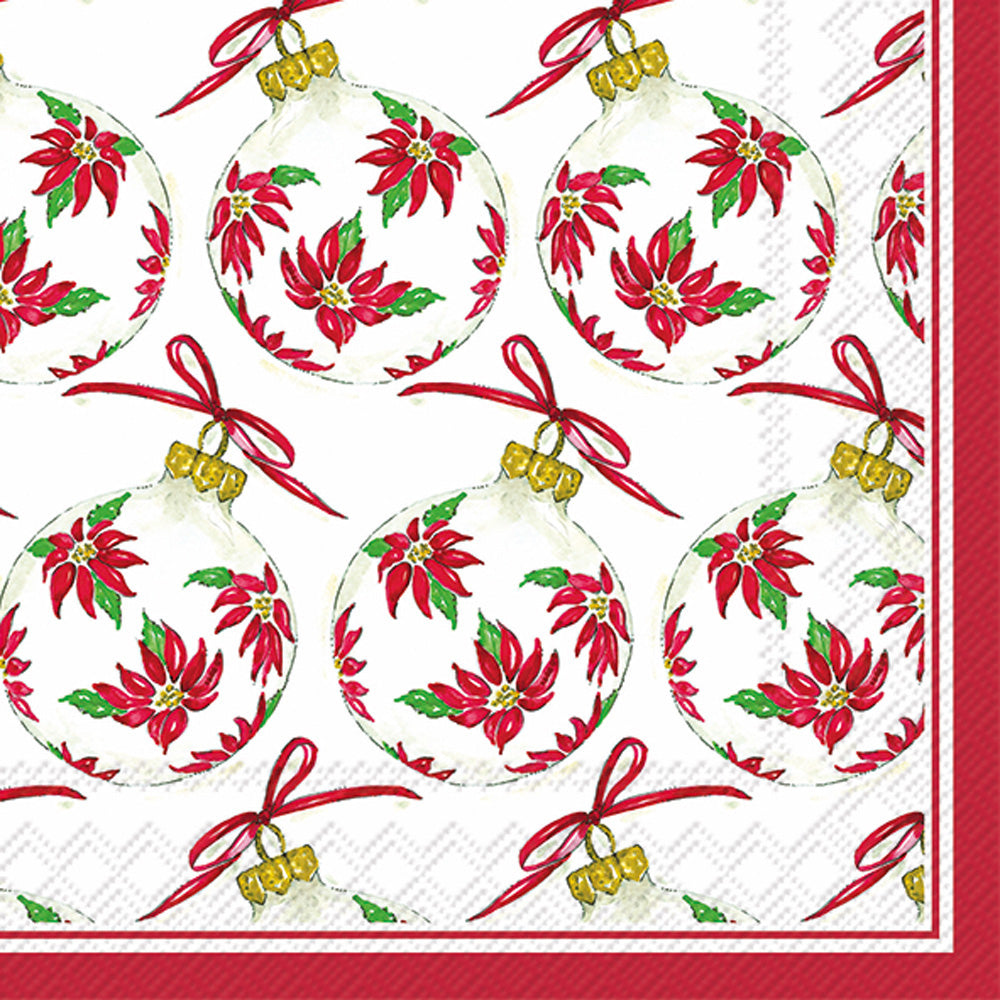 Poinsettia Ornaments - Lunch Napkin