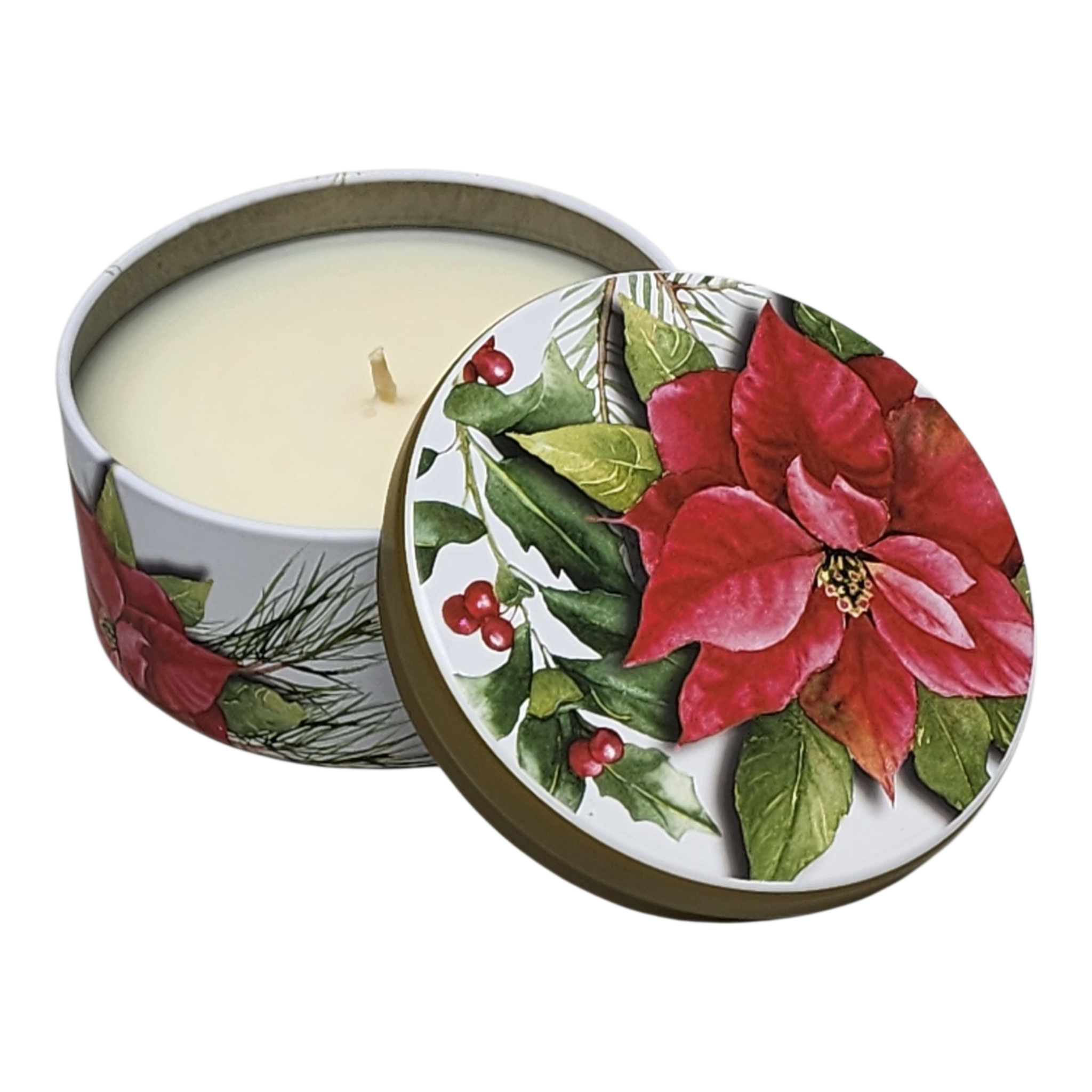 Poinsettia Pine Candle - Enchanting Holiday Atmosphere
