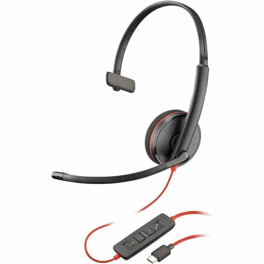 Poly Blackwire 3210 Headset - Mono - USB Type C - Wired - 32 Ohm - 20 Hz - 20 kHz - On-ear