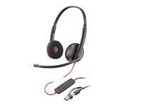 Poly Blackwire 3220 Stereo USB-C Black Headset + USB-C/A Adapter (Bulk) 8X2J9A6