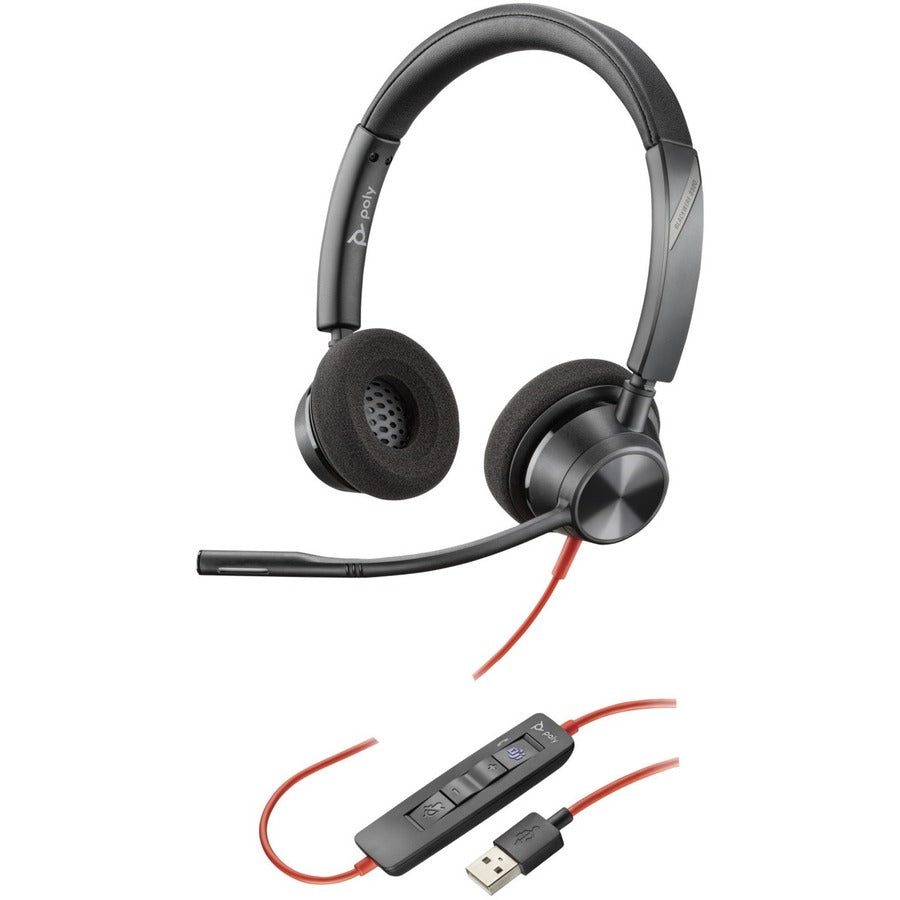 Poly Blackwire 3320-M Microsoft Teams Certified USB-A Headset - Wired - 20 Hz - 20 kHz -