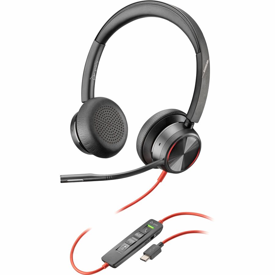 Poly Blackwire 8225 Headset - Stereo - USB Type C - Wired - 32 Ohm - 20 Hz - 20 kHz - Over