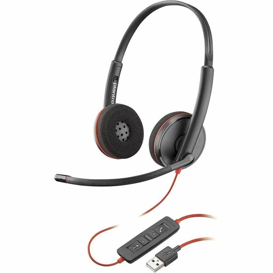 Poly Blackwire C3220 Headset - Stereo - USB Type A - Wired - 32 Ohm - On-ear - Binaural -