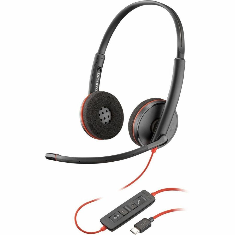 Poly Blackwire C3220 Headset - Stereo - USB Type C - Wired - 32 Ohm - 20 Hz - 20 kHz - Ove
