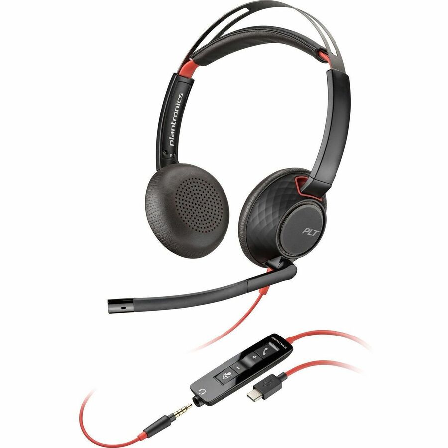 Poly Blackwire C5220 USB-C Headset +Inline Cable - Stereo - Mini-phone (3.5mm), USB Type