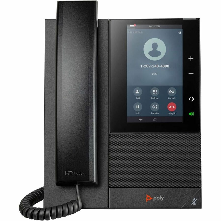 Poly CCX 505 IP Phone - Corded - Corded/Cordless - Wi-Fi, Bluetooth - Desktop, Wall