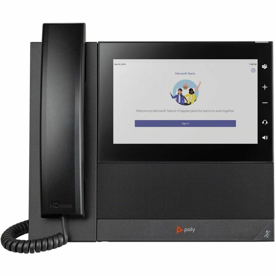 Poly CCX 600 IP Phone - Corded - Corded/Cordless - Wi-Fi, Bluetooth - Desktop - Black -