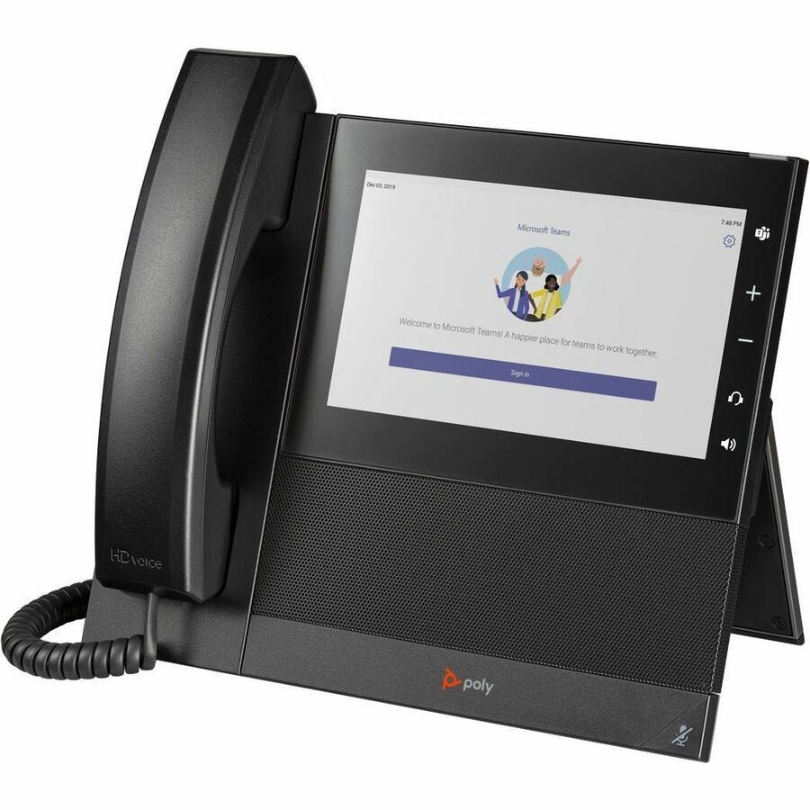 Poly CCX 600 IP Phone - Corded - Corded/Cordless - Wi-Fi, Bluetooth - Desktop - Black -