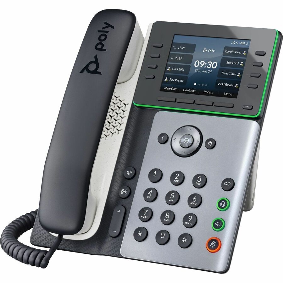 Poly Edge E350 IP Phone - Corded - Corded/Cordless - Wi-Fi Bluetooth - Desktop Wall Mounta