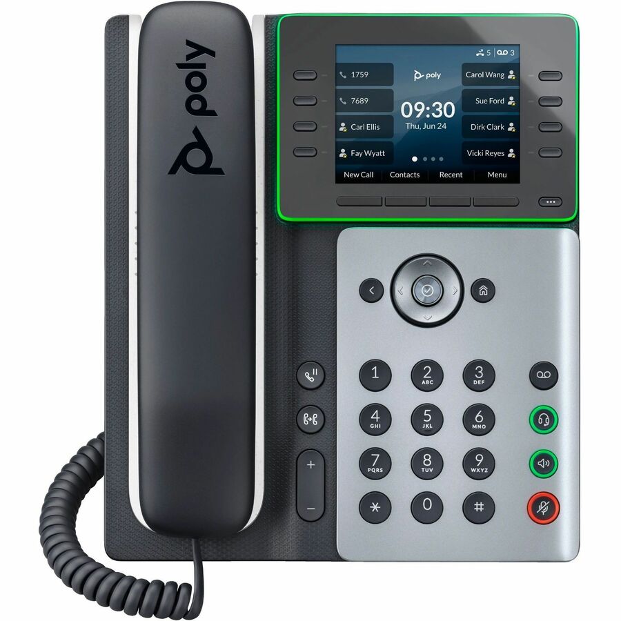 Poly Edge E350 IP Phone - Corded - Corded/Cordless - Wi-Fi Bluetooth - Desktop Wall Mounta