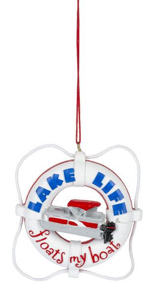 Pontoon Boat Ornament - Lake Life