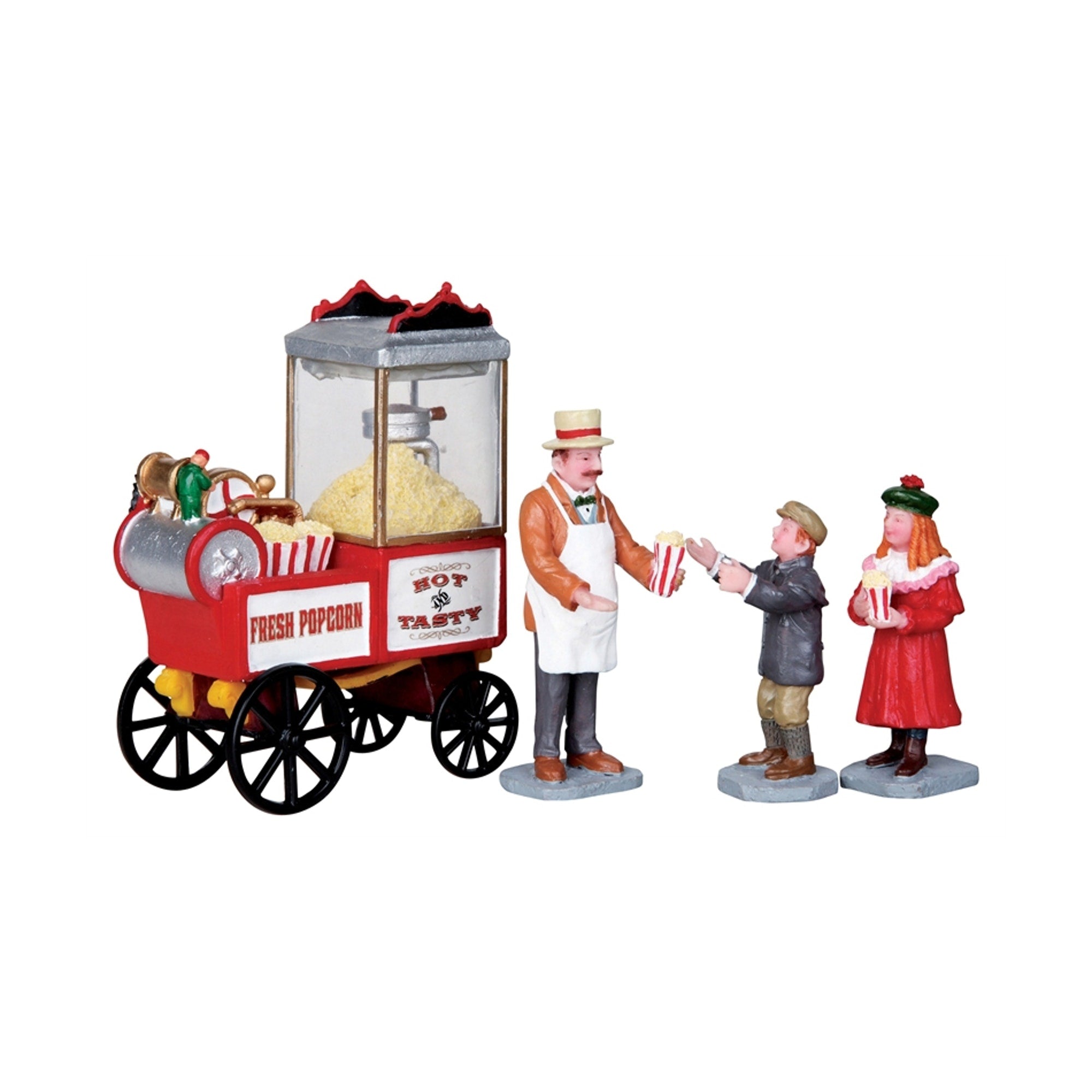 Popcorn Seller Set Of 4 Figurines