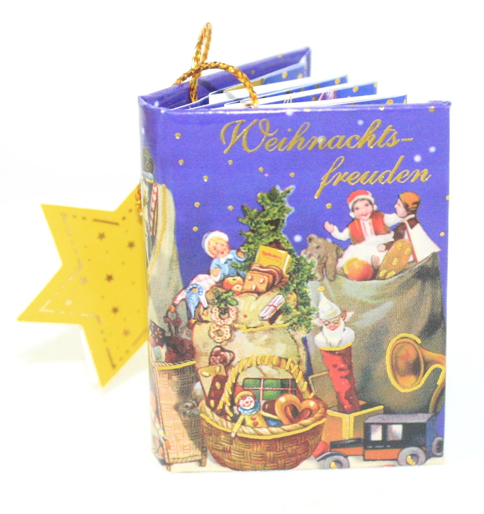Popup Mini Book German Ornament - Blue