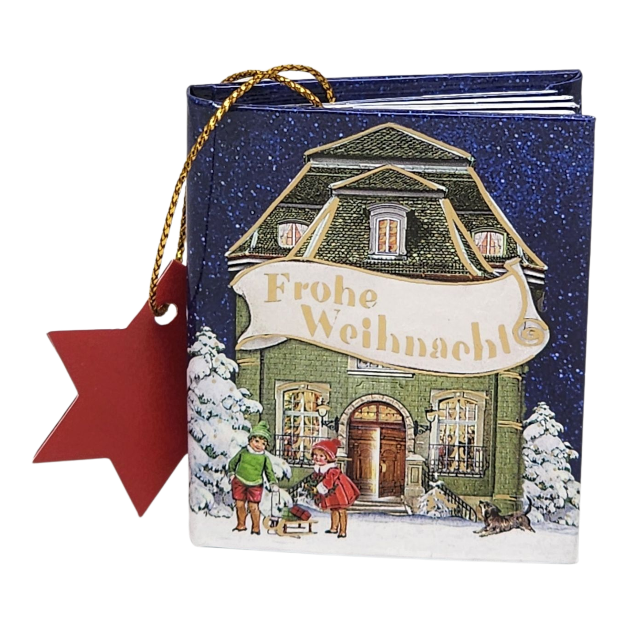 Popup Mini Book German Ornament - Frohes Weihnacht Cityscape