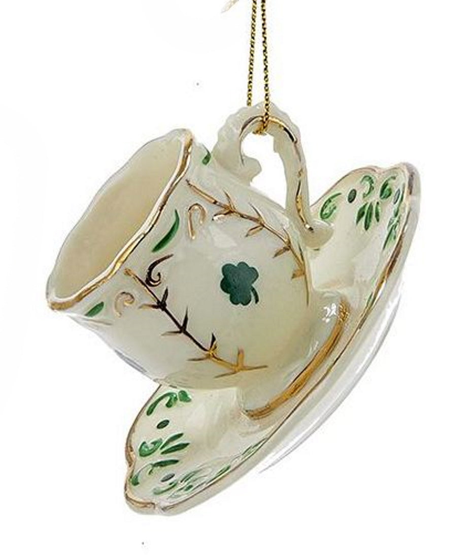Porcelain Irish Tea Ornament - Teacup Vine