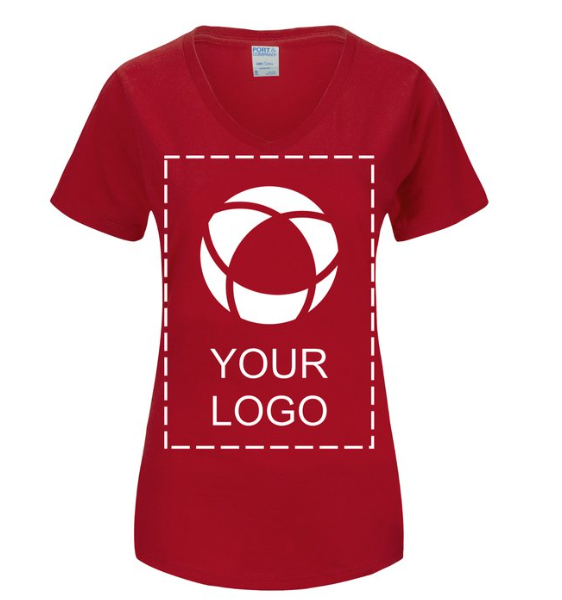 Port & Company® Ladies Core Cotton V-Neck Tee – Classic Comfort with Screenprint Flair