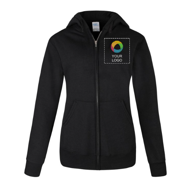 Port & Company® Women's Full-Zip Hooded Sweatshirt – Cozy Warmth, Everyday Versatility