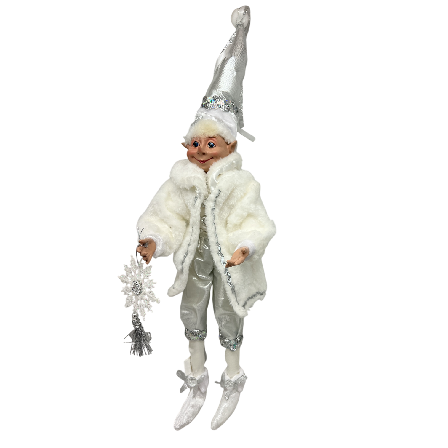 Posable Whimsical Winter Elf With Snowflake