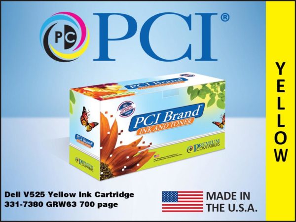 Premium Compatibles 331-7380-PCI High Yield Inkjet Ink Cartridge - Alternative for Dell 331-7380, PRL3317380, Series, 33, PT22F, 331-7380, GRW63, 3317380, 14N1686, A5873235, 0PT22F, ... - Yellow - 1 / Pack