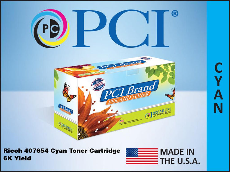 Premium Compatibles 407654-PCI High Yield Laser Toner Cartridge - Alternative for Ricoh 407654, SP-C252HA, SPC252HA, Type, SP-C252HA, Type, SPC252HA - Cyan - 1 / Pack