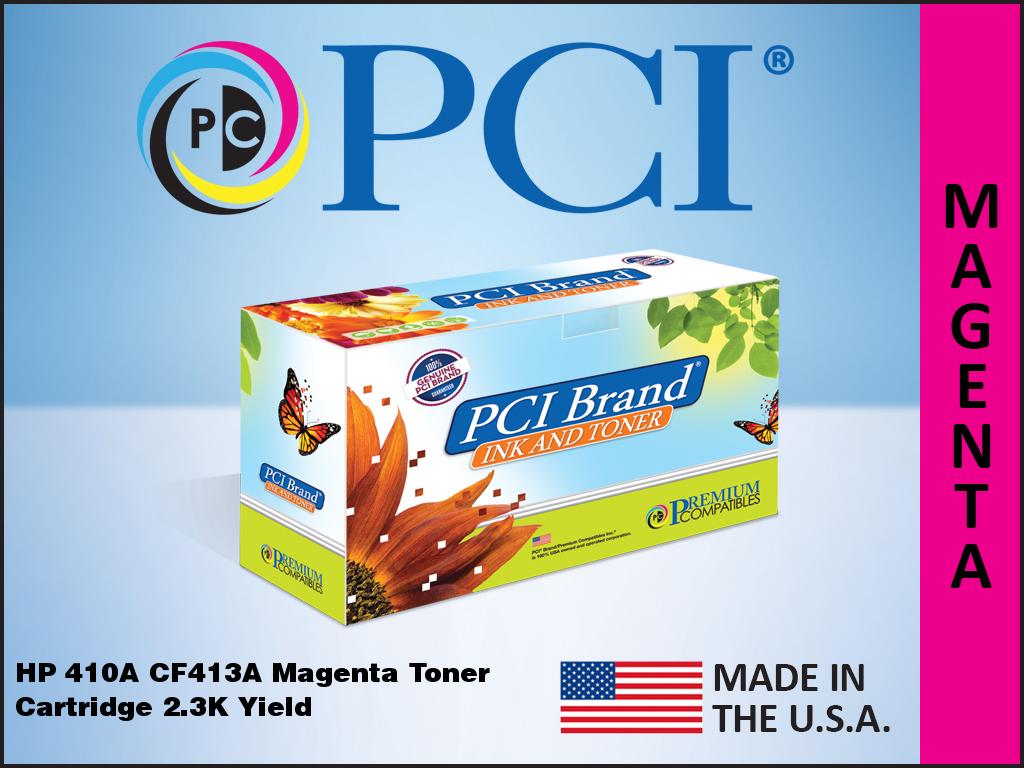 Premium Compatibles CF413A-PCI Remanufactured Standard Yield Laser Toner Cartridge - Alternative for HP CF413A, 410A, CF413A, 410A, 410A, CF413 - Magenta - 1 / Pack