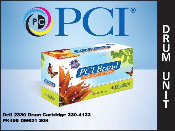 Premium Compatibles Dell 2330 Imaging Drum 330-4133 PK496 DM631 30K Yield Made in the USA 330-4133-PCI