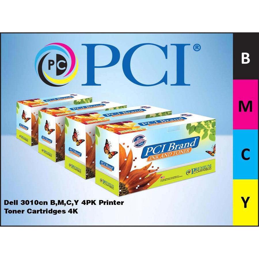 Premium Compatibles Laser Toner Cartridge - Alternative for Dell 3010CN - Black, Magenta, Cyan, Yellow - 4 / Pack DELL3010CN-4PK